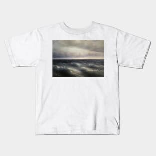 The Black Sea (A storm begins to whip up in the Black Sea) by Ivan Aivazovsky Kids T-Shirt